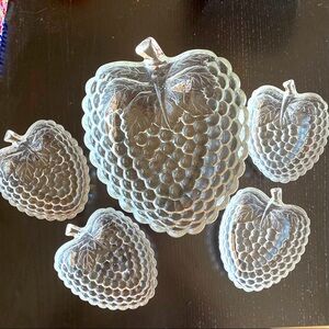 Vintage Ruhrglas West Germany 5 piece glass grape cluster bowl/serving dishes